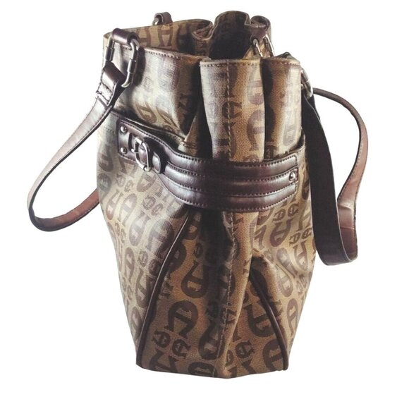 Etienne Aigner Monogram Canvas & Faux Leather Tote Bag - Picture 8 of 16